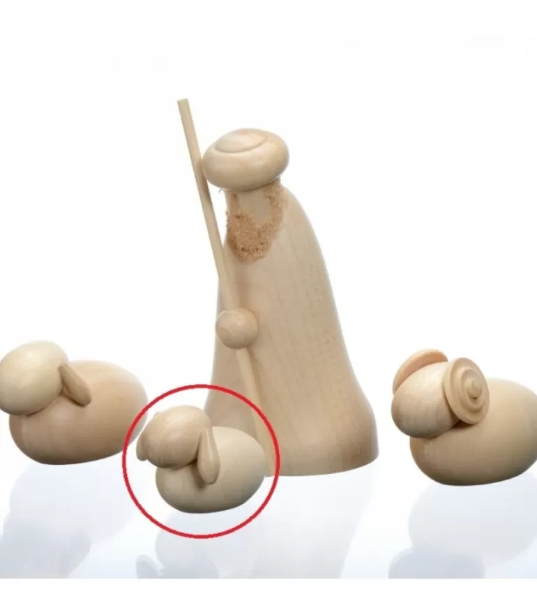 Best Agneau En Bois Pour Crèche De Noël, 3 Cm Personnages De Crèche De Noël