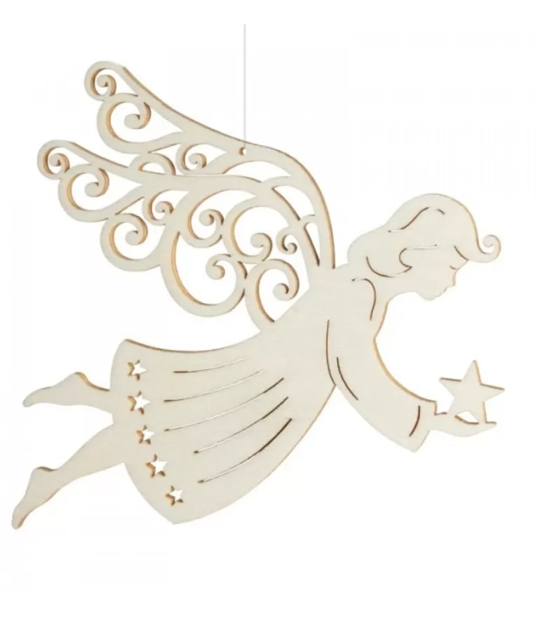 Clearance Ange De Noël A Suspendre En Feuille D'Erable, 14 Cm Anges De Noël Pour Sapin