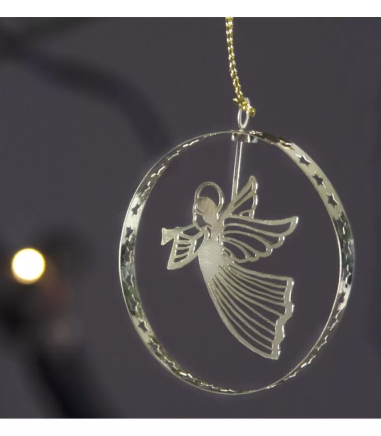 Shop Ange De Noël Volant, Déco Sapin Metal Dore Ronde Déco De Noël Scandinave