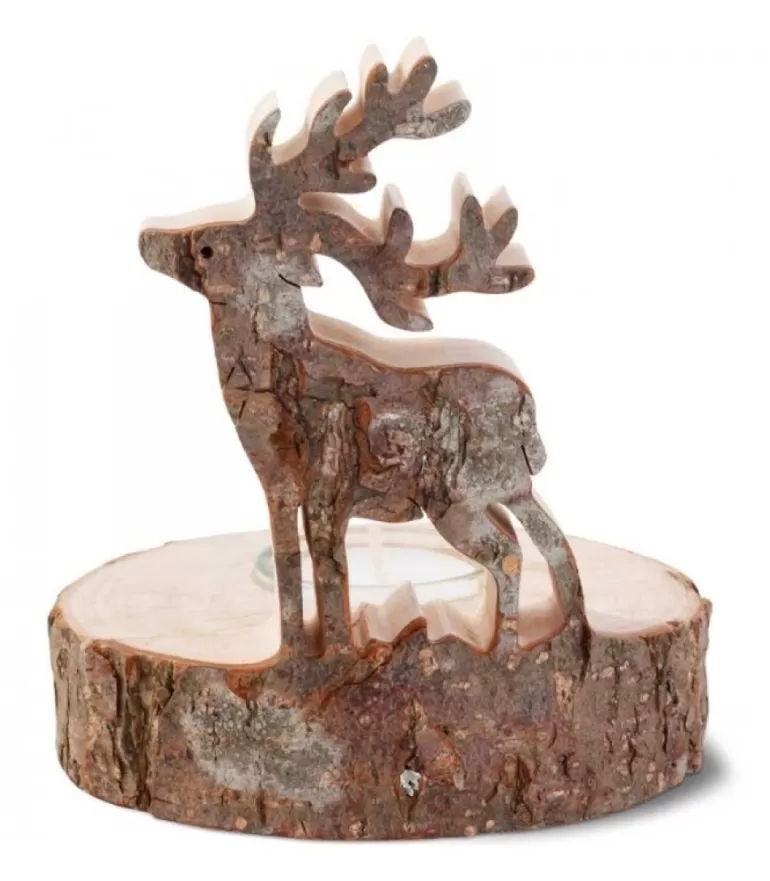 Online Bougeoir En Bois Brame Du Cerf, 13 Cm Bougeoirs En Bois