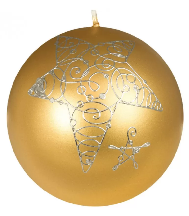 Sale Bougie De Noël Boule Avec Etoile, 8 Cm Bougies Décoratives