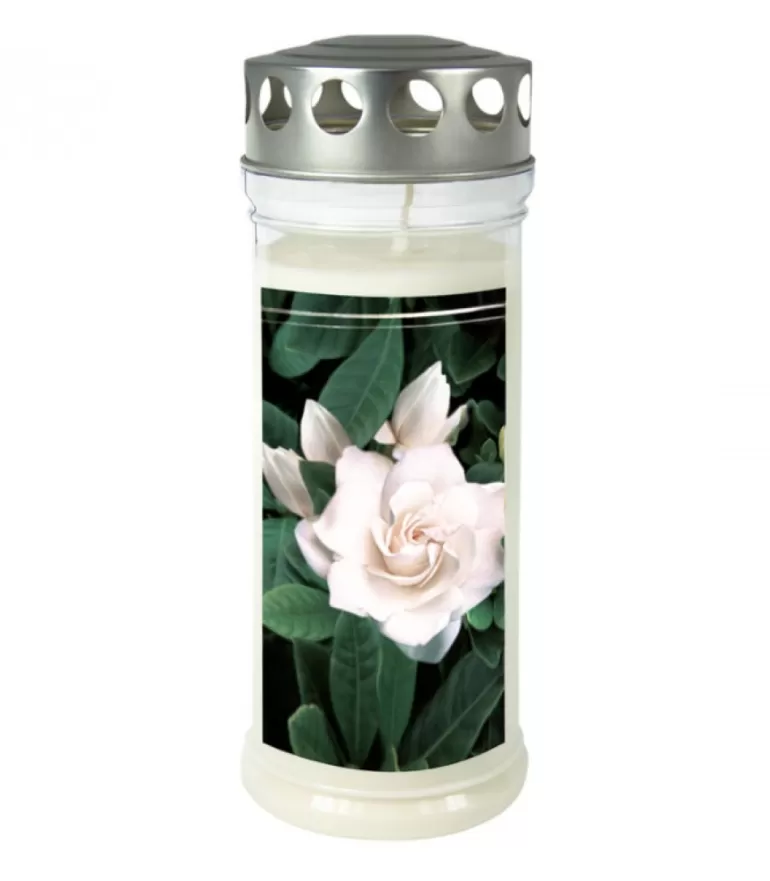 Hot Bougie Funeraire Gardenia, 21,5 Cm Bougies Funéraires