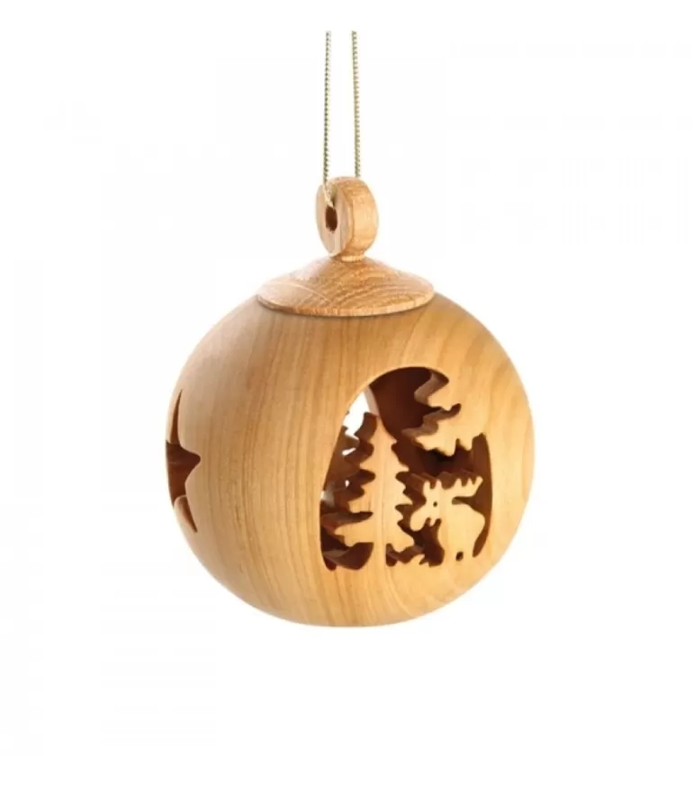 Discount Boule De Noël En Bois, Motif Elan, 6 Cm Boules De Noël En Bois