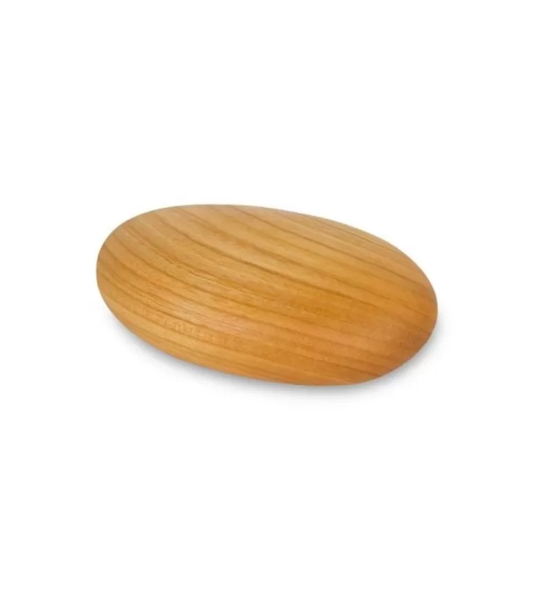 New Caillou En Bois Poli Teinte, 9 Cm Objet Déco Bois