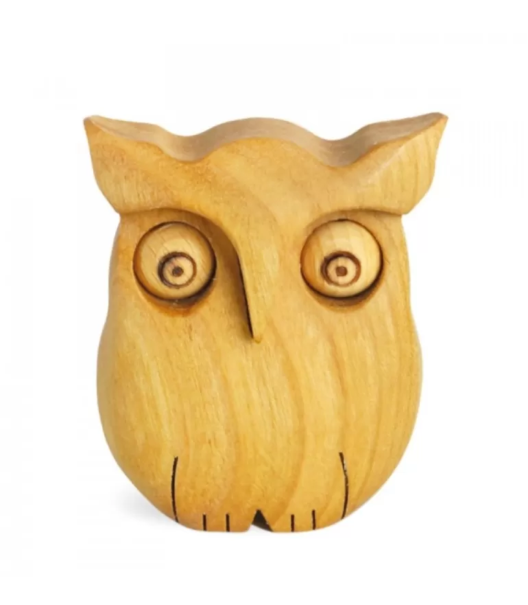 Outlet Chouette En Bois Poli, 6,5 Cm Chouettes Et Hiboux En Bois