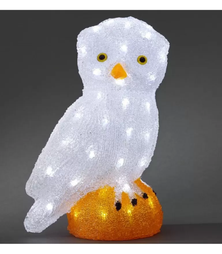 Sale Chouette Lumineuse Led Acrylique, 36 Cm Oiseaux Lumineux Et Animaux Lumineux