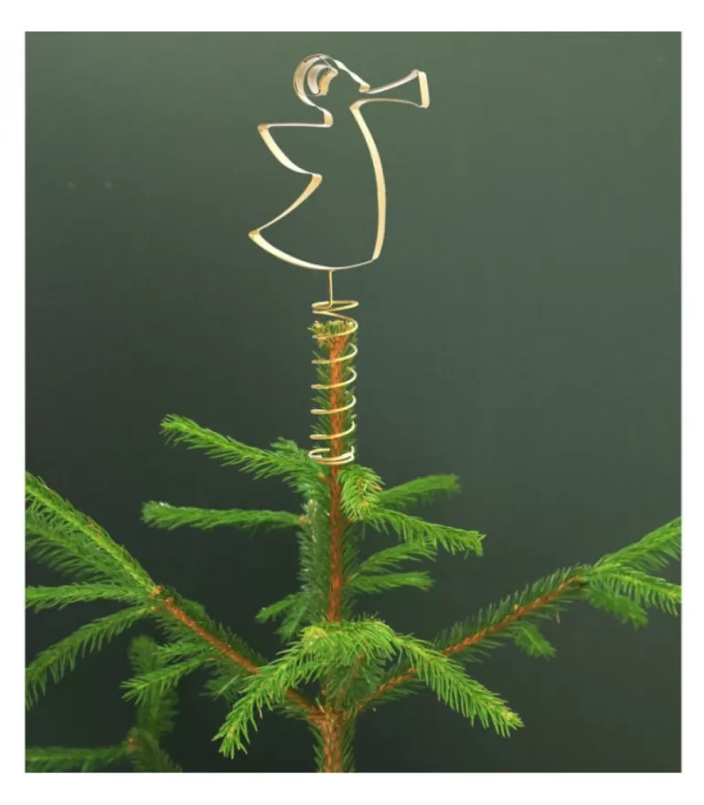 New Cimier De Sapin Ange Dore Déco De Noël Scandinave