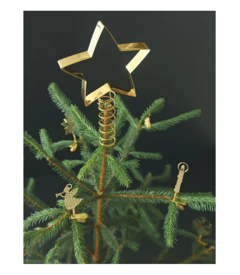 Sale Cimier De Sapin Etoile Dore Déco De Noël Scandinave