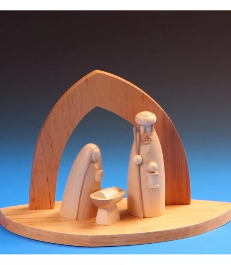 Outlet Crèche De Noël Vide A Fabriquer En Bois, 20 Cm Crèche De Noël En Bois