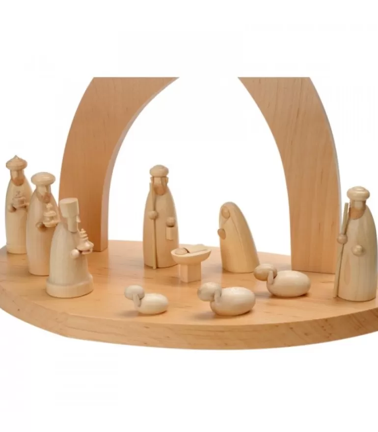 Outlet Crèche De Noël Vide A Fabriquer En Bois, 20 Cm Crèche De Noël En Bois