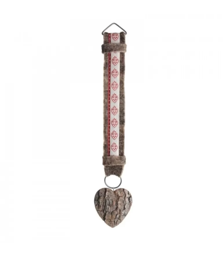 Sale Décoration Murale Montagne 46 Cm Avec Coeur Motif Rouge Objet Déco Bois