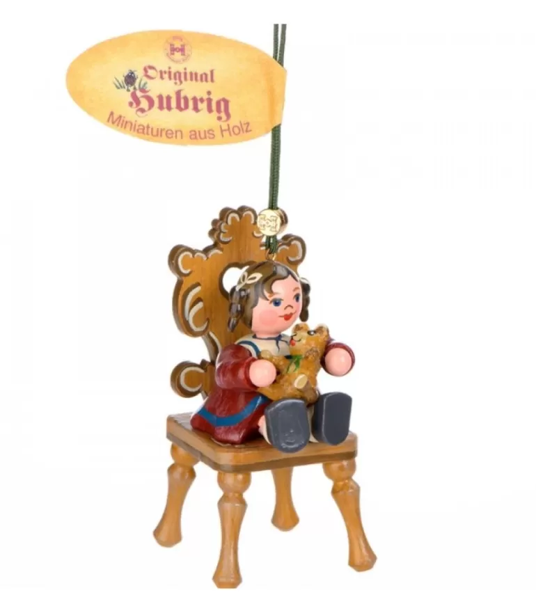 Store Décoration Sapin De Noël Vintage, Figurine Fillette Et Ourson Déco Sapin De Noël Vintage