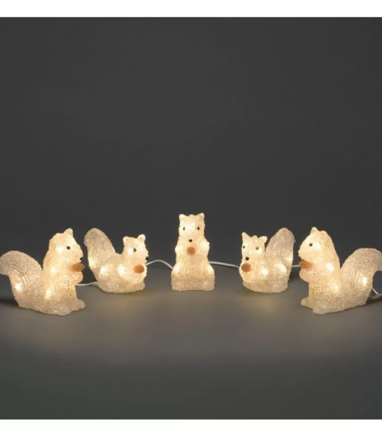 Clearance Ecureuils Lumineux 12 Cm En Acrylique, 40 Diodes Blanc Chaud Oiseaux Lumineux Et Animaux Lumineux