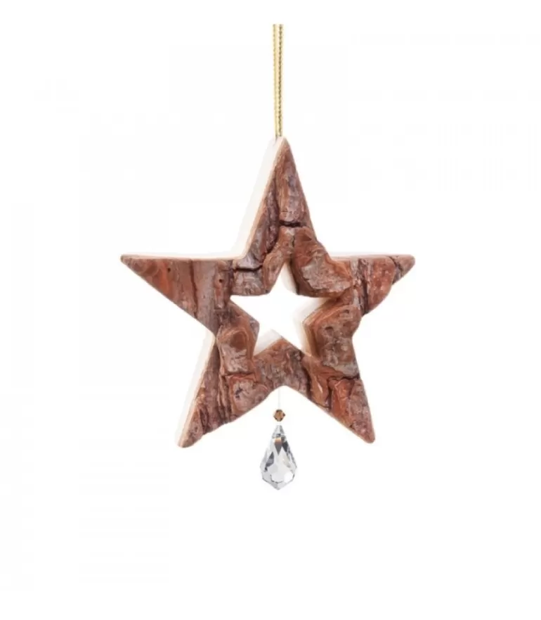 Clearance Etoile En Bois Avec Cristal Swarovski Décorations En Bois Pour Sapin De Noël