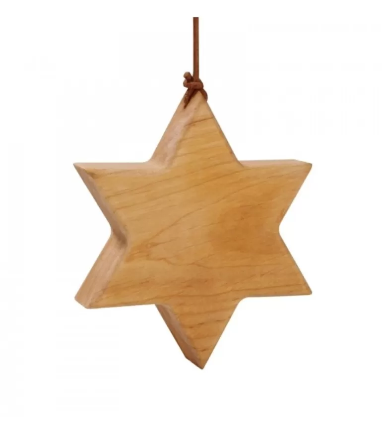 Shop Etoile En Bois D'Aulne A Suspendre 9 Cm Décorations En Bois Pour Sapin De Noël