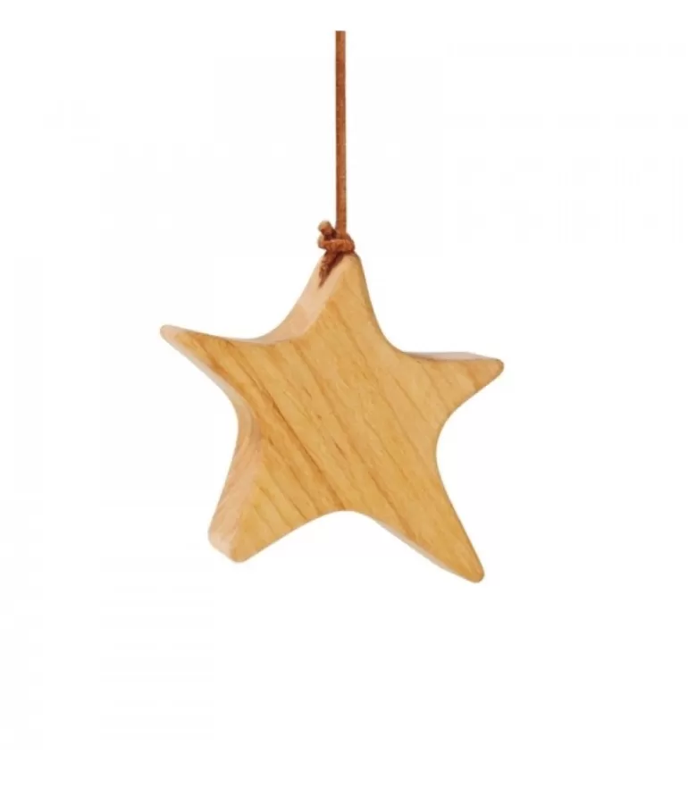 Cheap Etoile En Bois D'Aulne A Suspendre, Asymetrique 7,5 Cm Décorations En Bois Pour Sapin De Noël