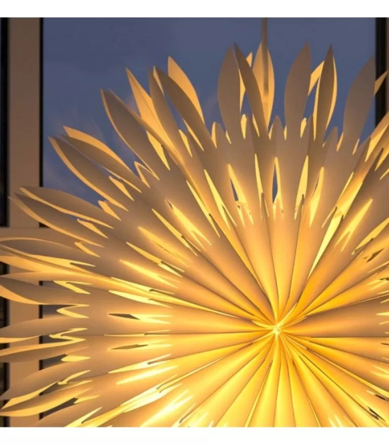 Best Sale Etoile Lumineuse Electrique En Papier A Suspendre, Blanche, 60 Cm Etoile Lumineuse