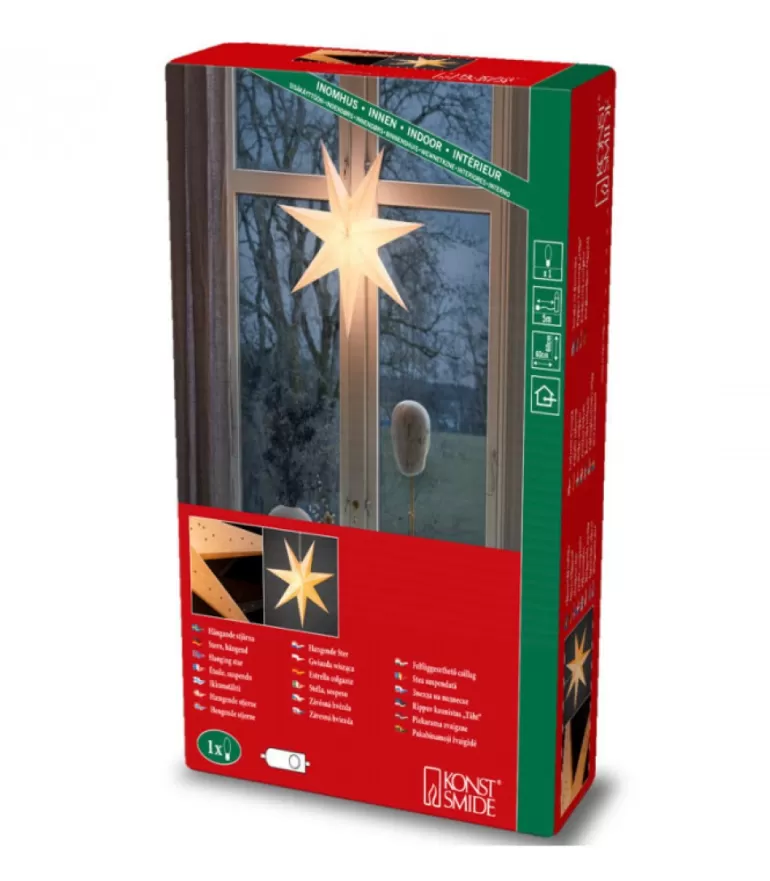 Discount Etoile Lumineuse En Papier A Suspendre, 7 Branches, Blanche, 60 Cm Etoile Lumineuse