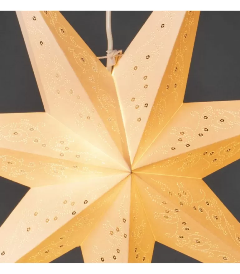 Discount Etoile Lumineuse En Papier A Suspendre, 7 Branches, Blanche, 60 Cm Etoile Lumineuse