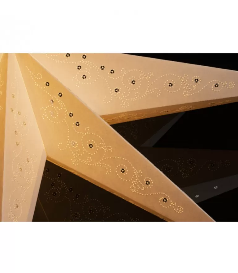 Discount Etoile Lumineuse En Papier A Suspendre, 7 Branches, Blanche, 60 Cm Etoile Lumineuse