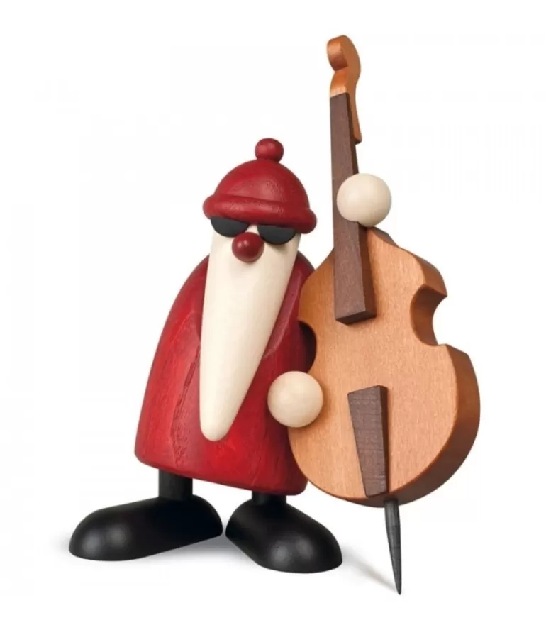 Fashion Figurine Père Noël Contrebassiste Père Noël En Bois