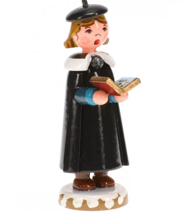 New Fillette Chanteuse Avec Livre De Chorale De Noël - Village De Noël Miniature Village De Noël Miniature