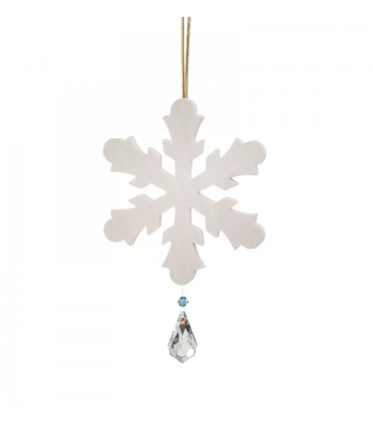Online Flocon De Neige A Suspendre Avec Cristal Swarovski N° 1 Décorations En Bois Pour Sapin De Noël