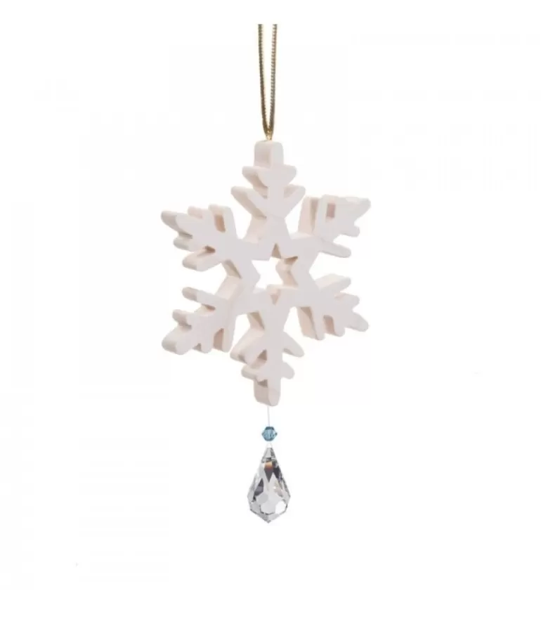 New Flocon De Neige A Suspendre Avec Cristal Swarovski N° 2 Décorations En Bois Pour Sapin De Noël
