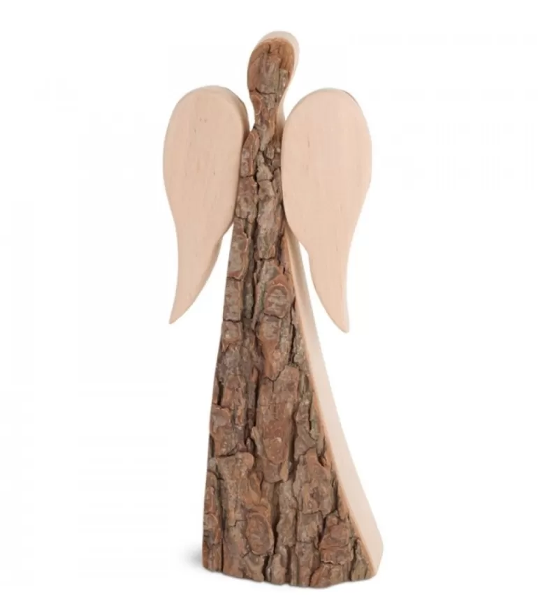 Clearance Grand Ange De Noël En Bois, Double Face 24 Cm Anges De Noël En Bois