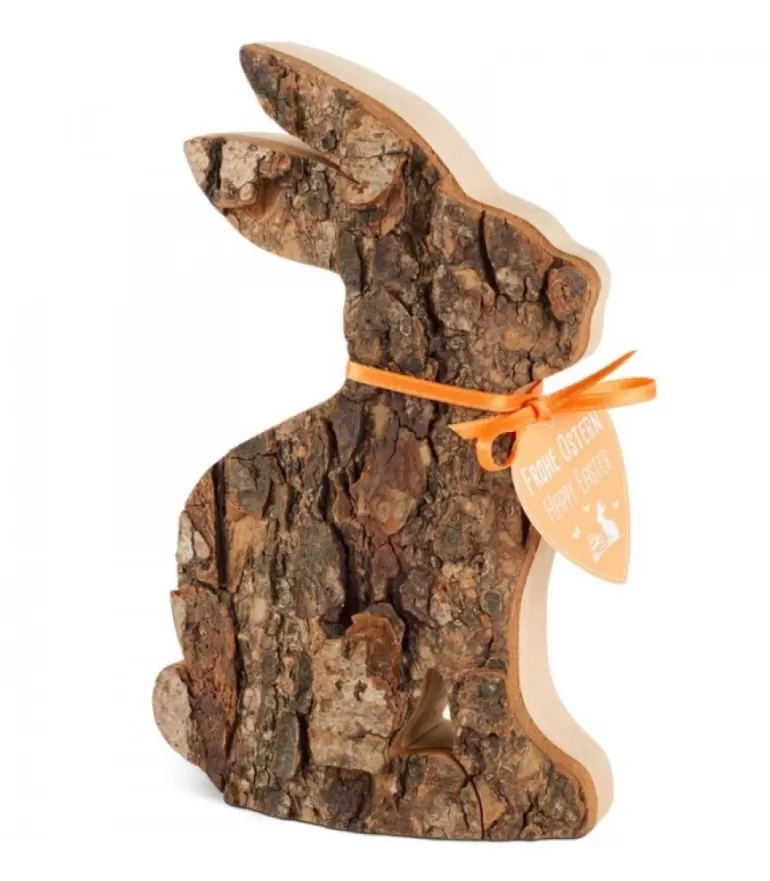 Store Grand Lapin En Bois Assis, 15 Cm Lapins En Bois De Paques