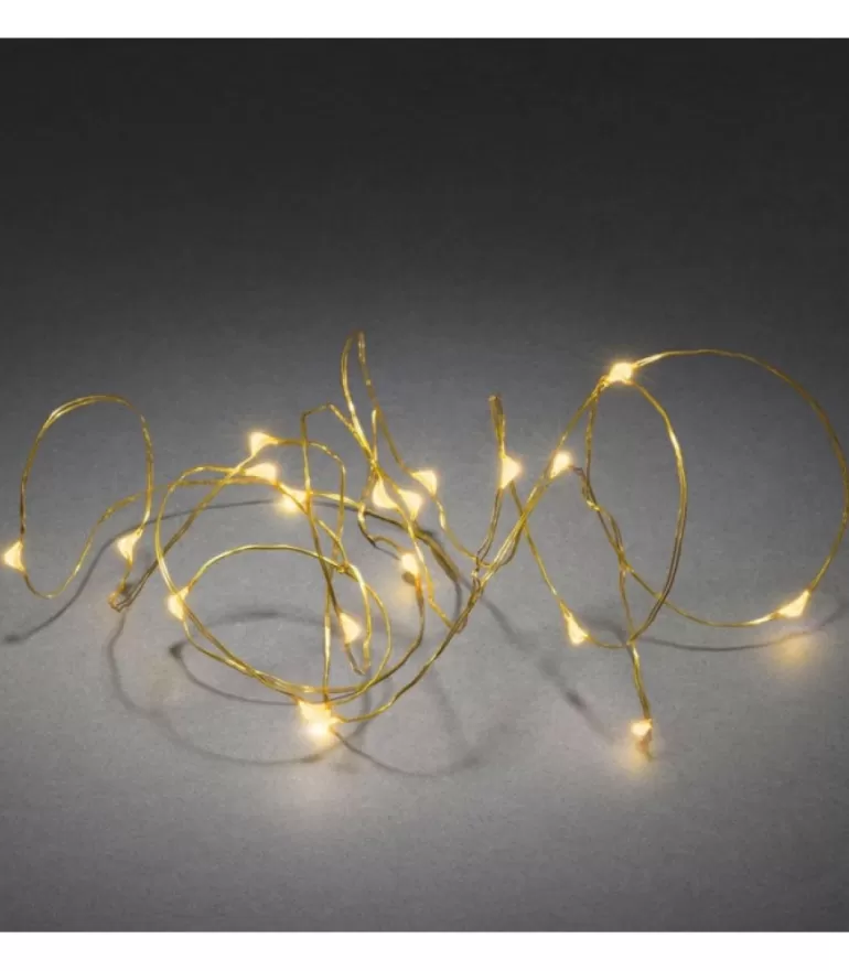 Sale Guirlande Led A Pile, 20 Diodes Ambrees, Fil Laiton Guirlande Lumineuse Intérieure À Led