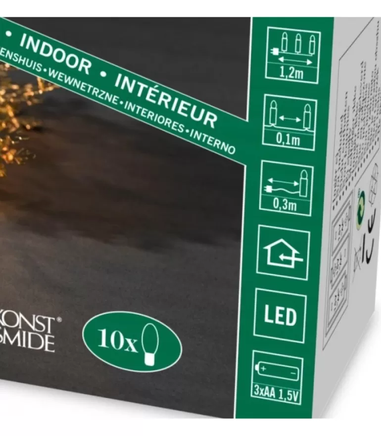 Discount Guirlande Lumineuse Décorative A Led, Flocons De Neige Metalliques Dores Guirlande Lumineuse Intérieure À Led