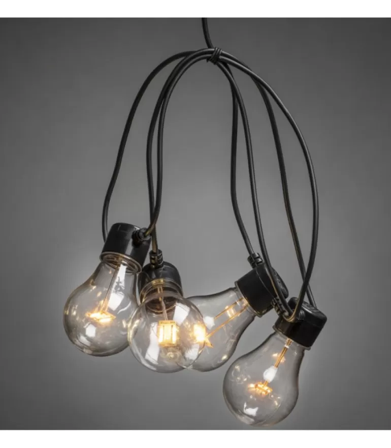 Fashion Guirlande Lumineuse De Terrasse 10 M Extensible, 10 Ampoules Ambrees Guirlande Lumineuse Extérieur