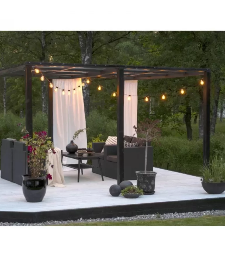 Fashion Guirlande Lumineuse De Terrasse 10 M Extensible, 10 Ampoules Ambrees Guirlande Lumineuse Extérieur