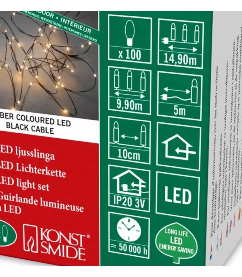 Cheap Guirlande Lumineuse Led Effet Gouttes, 100 Diodes Ambrees, Fil Noir Guirlande Lumineuse Intérieure À Led