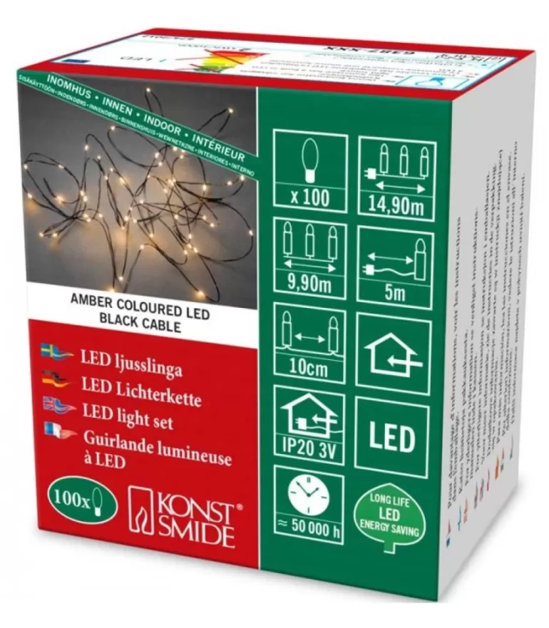Cheap Guirlande Lumineuse Led Effet Gouttes, 100 Diodes Ambrees, Fil Noir Guirlande Lumineuse Intérieure À Led