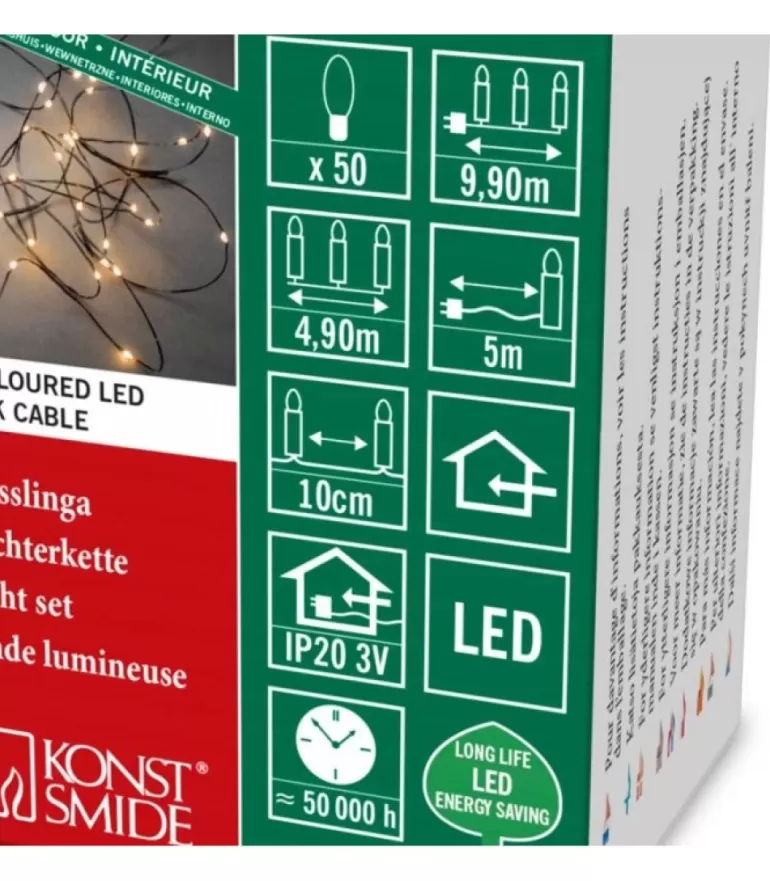Fashion Guirlande Lumineuse Led Effet Gouttes, 50 Diodes Ambrees, Fil Noir Guirlande Lumineuse Intérieure À Led