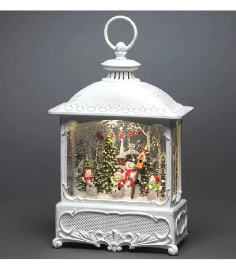 Fashion Lanterne De Noël Blanche, 4 Bonshommes De Neige Avec Oiseaux Lanternes De Noël À Neige
