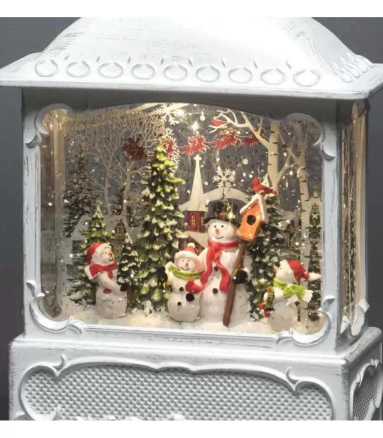 Fashion Lanterne De Noël Blanche, 4 Bonshommes De Neige Avec Oiseaux Lanternes De Noël À Neige