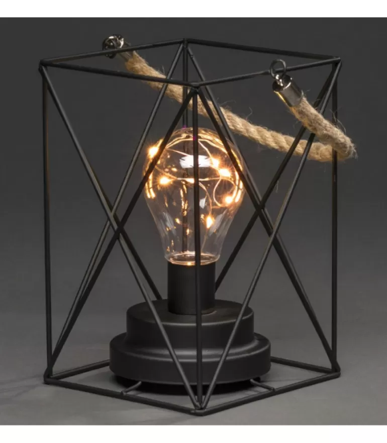 Discount Lanterne Lumineuse A Led En Metal, Carree, 19 Cm Guirlande Lumineuse Intérieure À Led