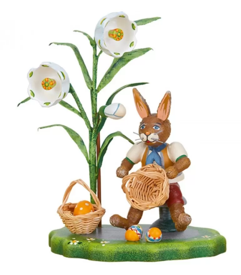 Cheap Lapin De Paques En Bois Avec Corbeille A Oeufs Lapins En Bois De Paques