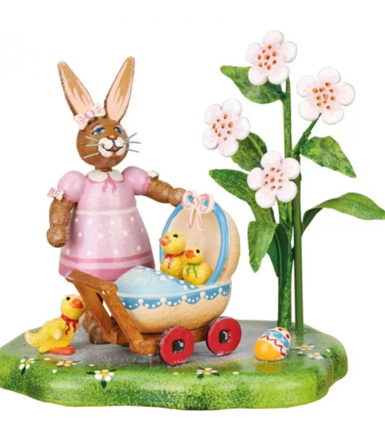 Discount Lapin De Paques En Bois Avec Poussins Dans Landau Lapins En Bois De Paques