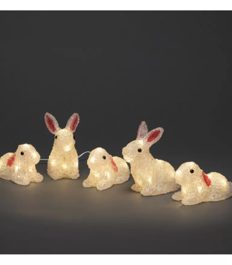 Best Lapins Lumineux 14 Cm En Acrylique, 40 Diodes Blanc Chaud Oiseaux Lumineux Et Animaux Lumineux