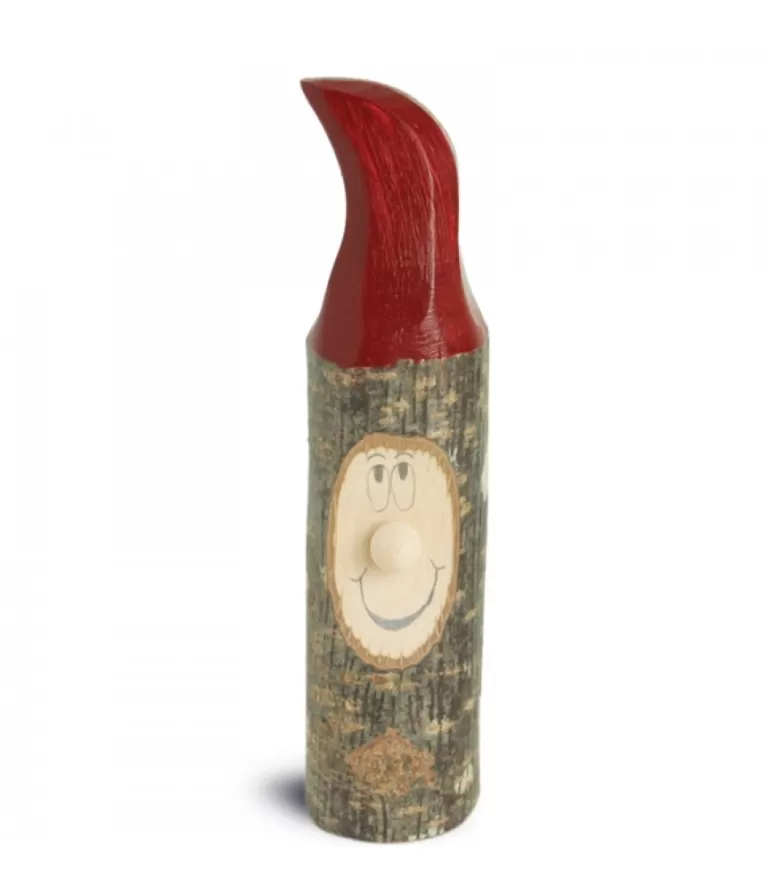 Shop Lutin En Bois Père Noël Avec Bonnet Rouge Peint, 10,5 Cm Père Noël En Bois