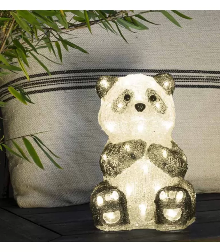 Clearance Panda Lumineux Led 27 Cm En Acrylique, 40 Diodes Blanc Chaud Oiseaux Lumineux Et Animaux Lumineux