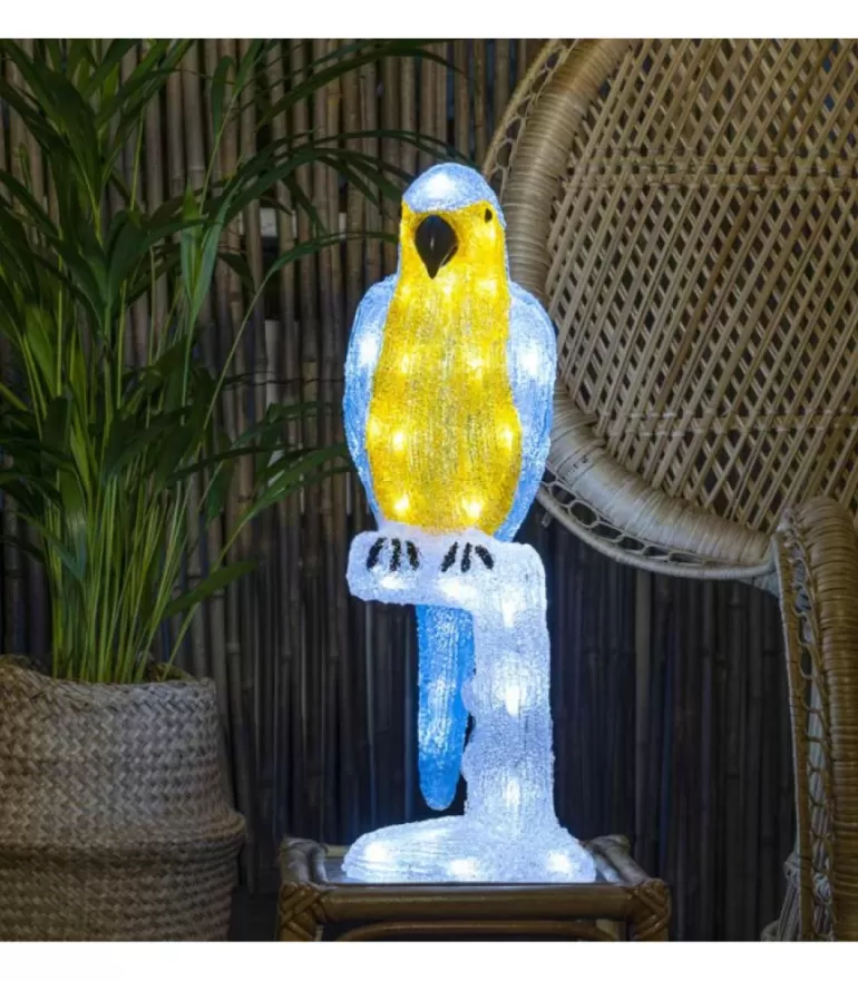 Clearance Perroquet Lumineux 50 Cm En Acrylique, 48 Diodes Blanc Chaud Oiseaux Lumineux Et Animaux Lumineux