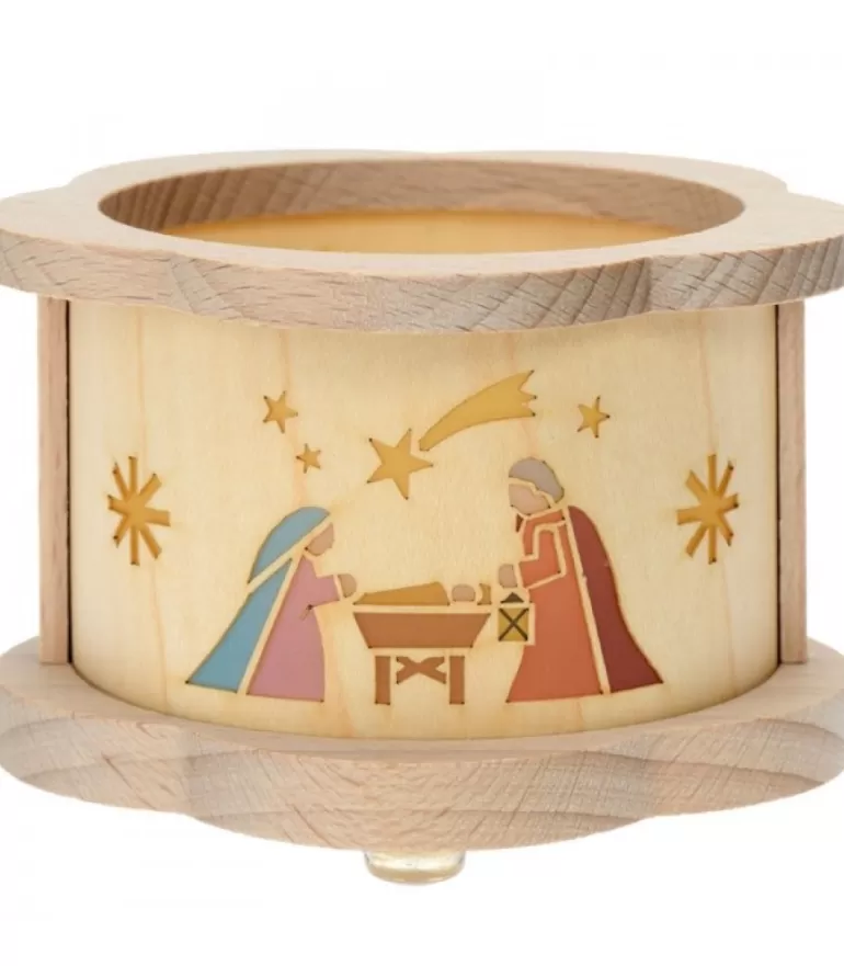 Sale Petit Photophore En Bois Crèche De Noël Photophore Bois