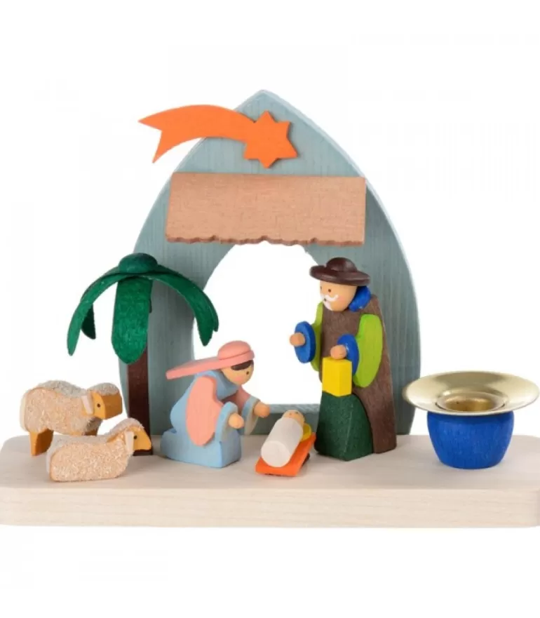 Best Sale Petite Crèche De Noël Pour Enfant Avec Bougeoir Crèche De Noël En Bois