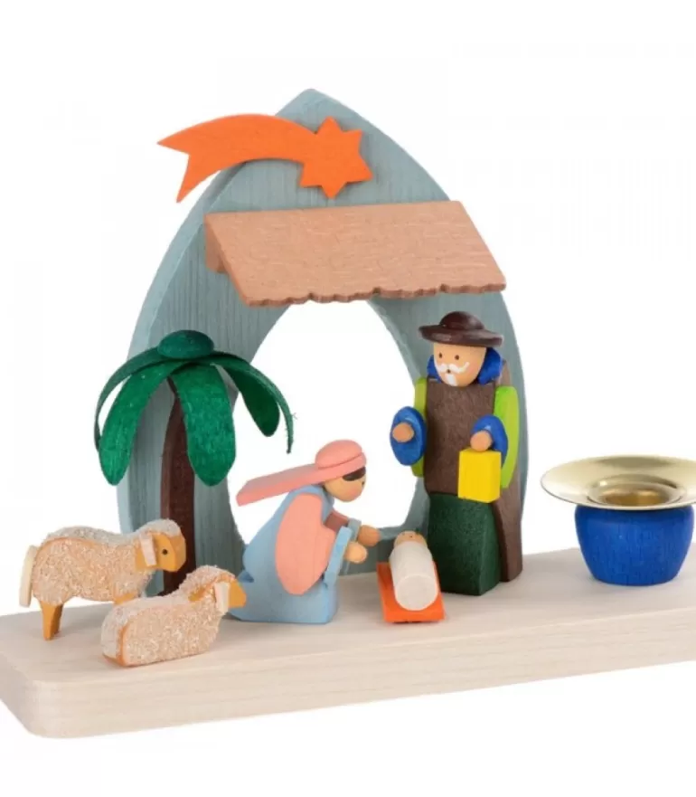 Best Sale Petite Crèche De Noël Pour Enfant Avec Bougeoir Crèche De Noël En Bois