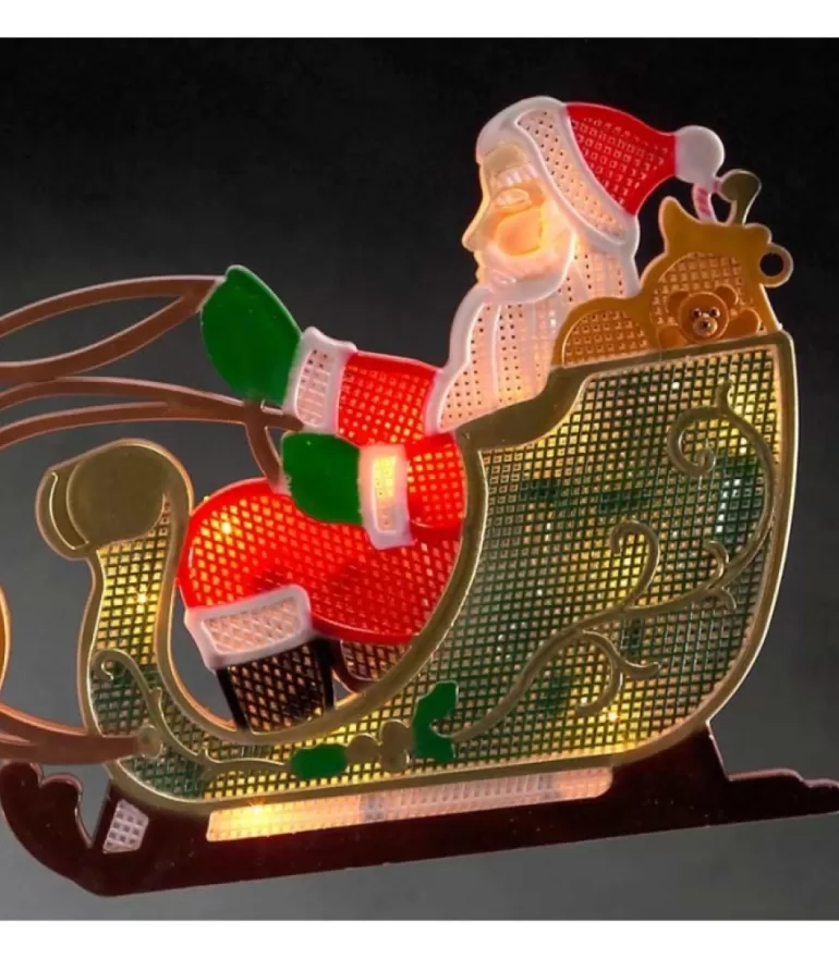 Best Sale Père Noël Lumineux Avec Rennes Et Traineau Père Noël Lumineux